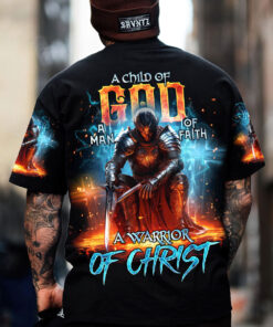 Personalized Name A Warrior Of Christ Men's Shirt Jesus 3D All Over Printed Clothes UKTO3301101