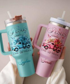 Personalized Name Jesus Take The Wheel Tumbler, Christain Gifts, Religious Gift, Jesus 40 Oz Tumbler UKTO3201203
