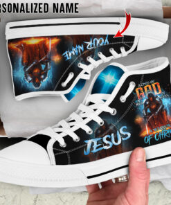Personalized Name A Child Of God, A Man of Faith, A Warrior Of Christ, Jesus High Top Shoes UKUU3261202