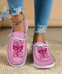 Trust Him In The Dark That Is Faith Women?s Dude Shoes, Jesus And Cross Butterfly Shoes, Christian Gifts, Religious Gift QFLT3261204