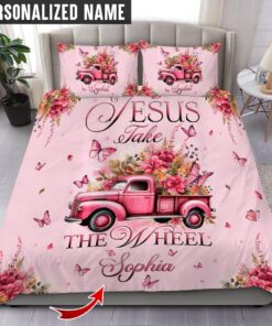 Personalized Name Jesus Take The Wheel Jesus Bedding Set UKTO3291205