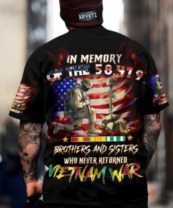 Personalized Name In Memory Of The 58,479 Vietnam War Vietnam Veteran 3D All Over Printed Clothes UKUU4190102