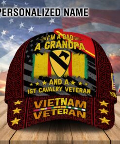 Personalized Name Vietnam Veteran Custom Cap I'm A Dad A Grandpa And A Vietnam Veteran Hat UKDM4190101