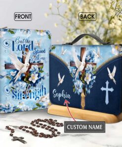 Personalized Christian Art Bible Cover, Custom Lord Stood With Me Bible Cover, Religious Gifts For Women, Christian Gift, Flower Book Cover QFYY4260101