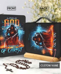 Personalized Christian Art Bible Cover, Custom Name A Warrior Of Christ Bible Cover, Religious Gift For Him, Christian Gift, Book Cover Gift QFYY4260102