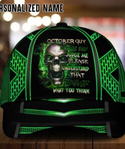 Personalized Name October Skull Guy Cap QFYY4050110
