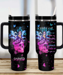 Personalized Name October Skull 40 Oz Tumbler QFYY4060122