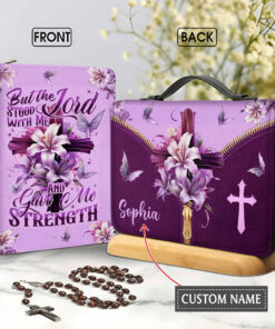 Personalized Christian Art Bible Cover, Custom Lord Stood With Me Bible Cover, Religious Gifts For Women, Christian Gift, Flower Book Cover QFYY4250101
