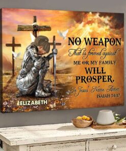 Personalized Woman Warrior No Weapon Formed Against Us Shall Prosper-Isaiah 54:17 Canvas Prints QFYY4300101