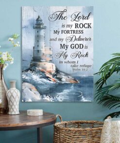 The Lord Is My Rock My Fortress And My Deliverer My God Is My Rock In Whom I Take Refuge Wall Art Canvas UKUU4290102