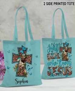 Personalized Name Just A Girl Who Loves Jesus, Jesus Tote Bag UKUU4040101