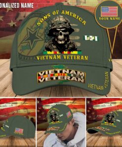 Personalized Name Sons Of America Vietnam Veteran Classic Cap UKUU4230101
