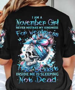 Personalized Name November Skull Girl 3D All Over Printed Clothes QFYY4100111