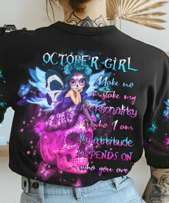 Personalized Name October Skull Girl 3D All Over Printed Clothes QFYY4060110