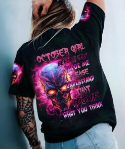 Personalized Name October Skull Girl 3D All Over Printed Clothes QFYY4190110