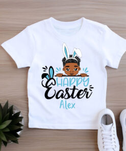 Happy Easter Kid Shirt, Black Boy And Black Girl Shirt, Peekaboo Girl Shirt, Afro Boy Shirt, African American Kid QFHA4010202