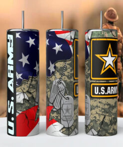 Army 20Oz Skinny Tumbler , Army Branches Military Tumblers, Army Tumblers, Militaty Gift, Veterans Skinny Tumbler QFHA4220214