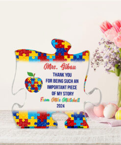 Autism Teacher Custom Shaped Acrylic Plaque QFTO090201