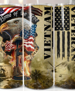 Patriotic Vietnam VETERAN 20 oz Skinny Tumbler UKTO4230201