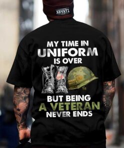 My Time In Uniform Is Over But Being A Veteran Never Ends Shirt UKUU4060202