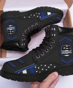 Custom Police Badge Boots, Police Badge Number QFUU3091002
