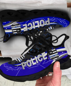 Personalized Name And Badge Number Police Shoes, Policeman Sneaker, Gifts For Him QFUU3101001