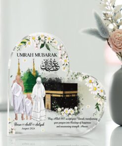 Umrah Mubarak Heart Acrylic Plaque, Personalised Islamic Gifts, Hajj Mubarak gift, Umrah Mubarak, Umrah Kaaba gift, Ramadan Mubarak, Eid Mubarak QFHA4220222