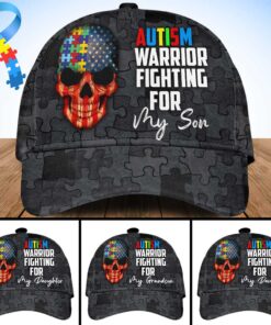 Custom Autism Warrior Fight For My Son Autism Awareness Cap UKUU4230203