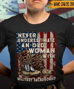 Personalized Female Veteran Shirt, Custom Shirt Never Underestimate A Woman With Military Background Gift QFTD4210204