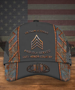 Personalized Name 3D All Over Printed Vietnam Veteran Cap ,Military Veteran Ranks Cap UKTO4020306
