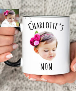 Custom Baby Face Mug, Personalize Child Photo Coffee Cup for Dad / Mom, Mug with Baby Picture,Mothers Day Gift, Christmas Grandchild Mug UKHA4210301