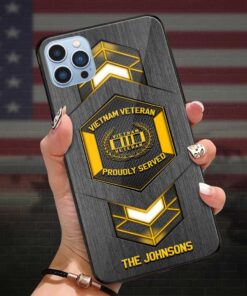 Personalized Name Vietnam Veteran Silicon Phone Case, Proudly Served Phone Case QFLT4230301