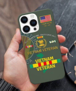 Personalized Name Vietnam Veteran Silicon Phone Case, Proudly Served Phone Case QFHA4230301