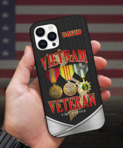 Personalized Name Vietnam Veteran Silicon Phone Case, Proudly Served Phone Case QFNT4230303