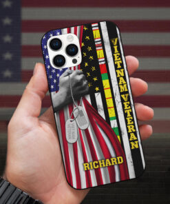 Personalized Name Vietnam Veteran Silicon Phone Case, Proudly Served Phone Case QFNT4230301
