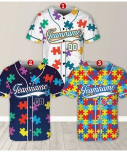 Personalized Autism Awareness baseball Jersey NPND4250301