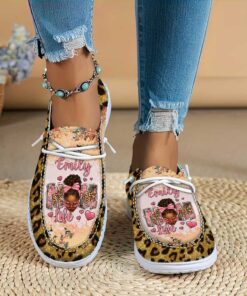 Personalized Name Black Mom Gifts Women?s Dude Shoes UKUU4210302