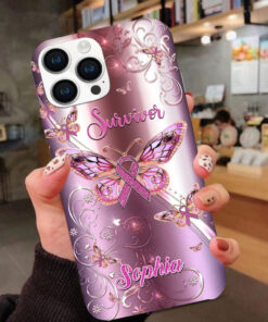 Custom Name Survivor Breast Cancer Awareness Phone Case UKHA4260302