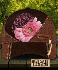 Personalized Pink Blossom Leather Pattern 3D All Over Printed Cap, Breast Cancer Gift, Breast Cancer Awareness HGNT4260304