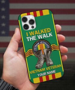 Custom name Vietnam Veteran Silicon Phone Case I walked the walk STND4280304