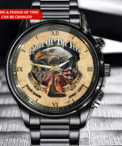Personalized Home Of The Free Because Of The Brave Printed Veteran Watch HGND4300304