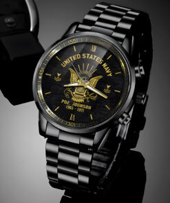 Custom Name Rank And Year US Navy Veteran Watch, Military Watches, Navy Watch, Military Watches For Men UKUU4300302