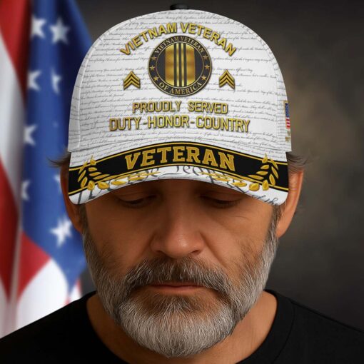 Personalized Name 3D All Over Printed Vietnam Veteran Cap, Proudly Served, Duty ? Honor ? Country QFTD4020302 - Image 2