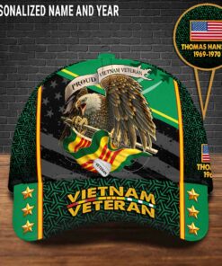 Custom Name Proud Vietnam Veteran Cap UKUU4070301