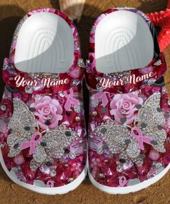 Custom Name Breast Cancer Clogs UKUU4250304