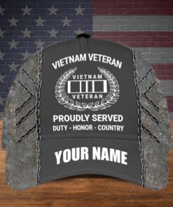 Personnalized Proudly served Vietnam Veteran Cap 3D All-over Printed, Veteran Cap HGUU4070303