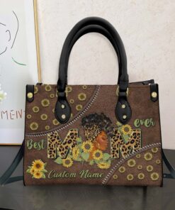 Personalized Best Mom Ever Leather Bag 3D All-over Printed, Black Mom Bag HGND4130302