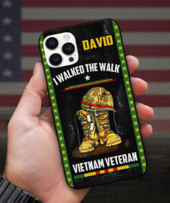 Custom Name I Walked The Walk Vietnam Veteran Silicon Phone Case UKUU4260406