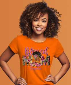 Custom Name Black Mom Shirt, Mother's Day gift UKUU4140301