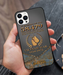 Personalized Name 3D All Over Printed Vietnam Veteran Silicon Phone Case, Proudly Served, Duty - Honor - Country UKUU4220303